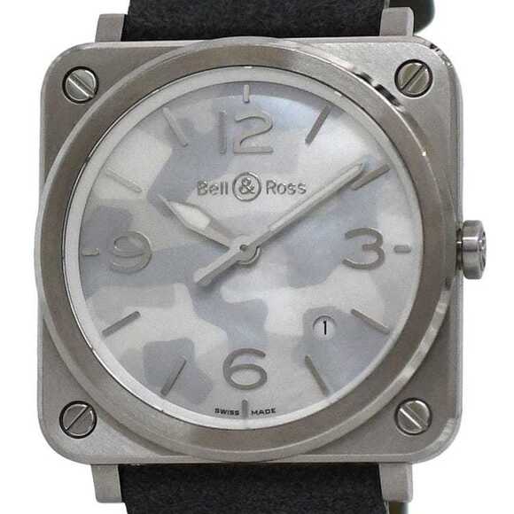 Bell & Ross Watch Aviation 39 f-22679 Camouflage White Shell Silver Gray BRS-...